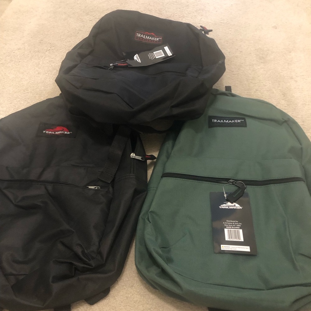 3 brand new backpacks